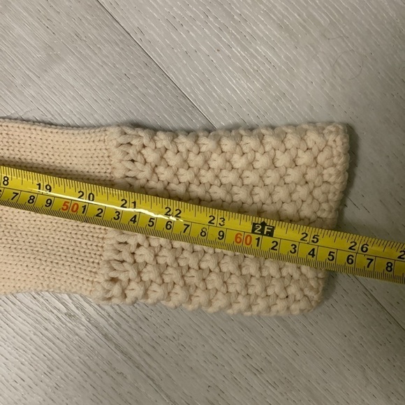 Les Copains Blue Wool Knit Crochet Cardigan size M 42 made in Italy beige - Picture 11 of 16